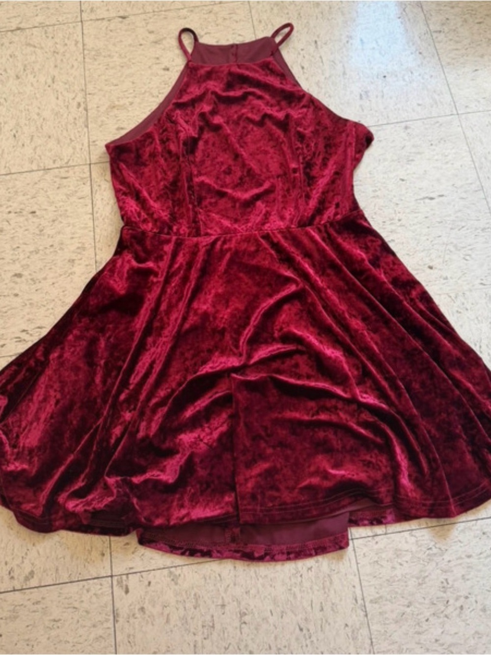 Lulu's Burgundy skater dress